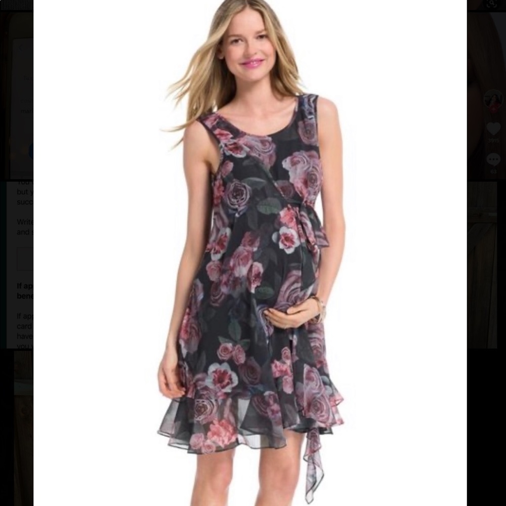 Jessica Simpson Maternity Dark Grey Floral Dress